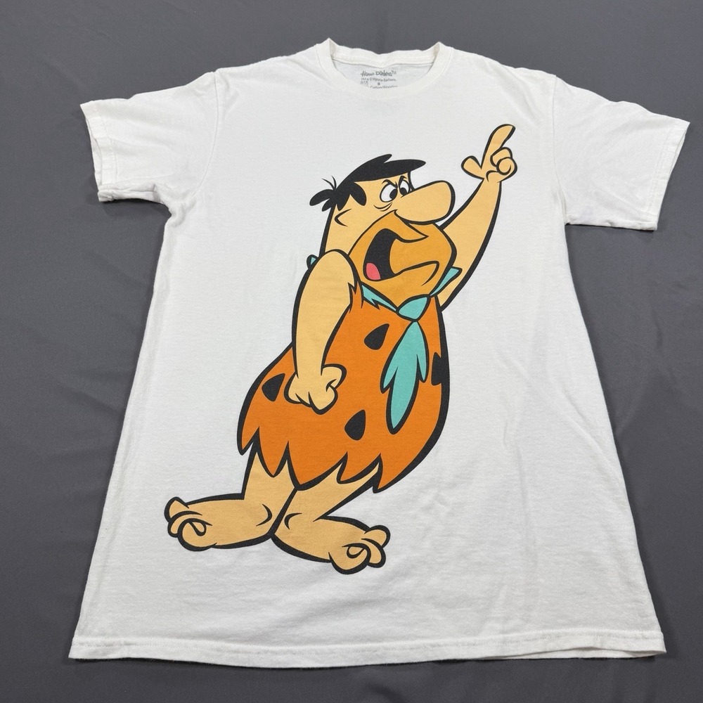 Flintstones‎ Fred Flintstone Shirt Mens Small White Graphic Tee Hanna-Barbera